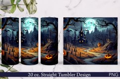 Halloween Tumbler Wrap | Haunted Castle | Frightful Scene Product Image 1