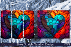Love Tumbler Wrap | Stained Glass Heart | Blue Product Image 1