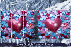 Love Tumbler Wrap | Stained Glass Heart | Valentine Product Image 1