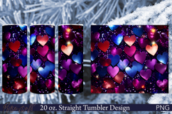 Love Tumbler Wrap | Stained Glass Heart | Purple Product Image 1