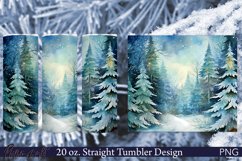 Christmas Tumbler Wrap | Snowy Winter Forest Product Image 1