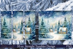 Christmas Tumbler Wrap | Holiday Village PNG Product Image 1