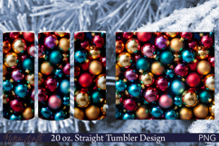 Christmas Tree Balls Tumbler Wrap | 20 o Colorful Design Product Image 1