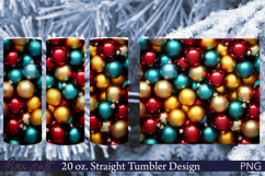 Christmas Tree Balls Tumbler Wrap | Colorful Design Product Image 1