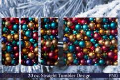 Christmas Tree Balls Tumbler Wrap | Colorful Product Image 1