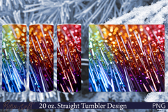 Sparkle Tumbler Wrap | 20 oz. Straight | Rainbow Product Image 1