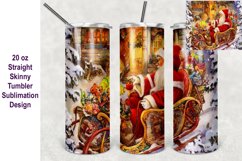 Santa 20 oz skinny Tumbler Sublimation File Product Image 1