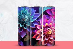 Neon Flowers Tumbler Wrap Product Image 1