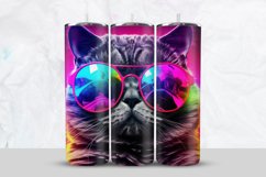 Neon 3D Cat Tumbler Wrap Product Image 1