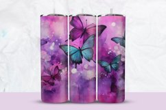 Colorful Butterfly With Watercolor Tumbler Wrap Product Image 1