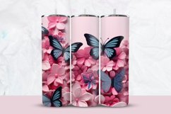 3D Butterfly With Floral Tumbler Wrap Product Image 1