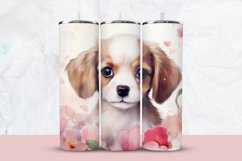 Puppy With Flowers Tumbler Wrap Product Image 1
