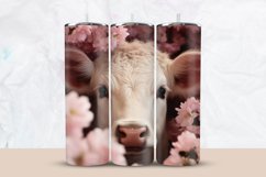 Pink Cow With Floral Tumbler Wrap Product Image 1