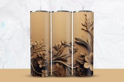 3D Brown Flowers Tumbler Wrap Product Image 1
