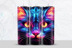 Neon 3D Cat Tumbler Wrap Product Image 1
