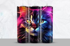 Neon 3D Cat Tumbler Wrap Product Image 1