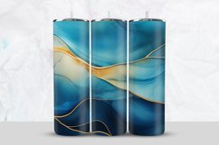 Blue Gold Marble Tumbler Wrap Product Image 1