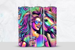 Stylish Girl With Horse Tumbler Wrap Product Image 1