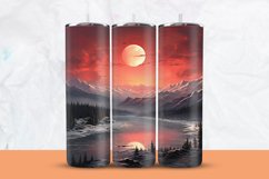Sunset With Mountains Tumbler Wrap Product Image 1
