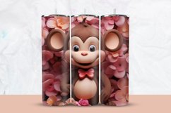 3D Monkey With Floral Tumbler Wrap Product Image 1