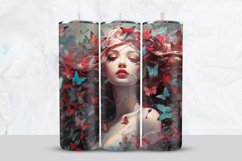 3D Girl With flowers Tumbler Wrap Product Image 1