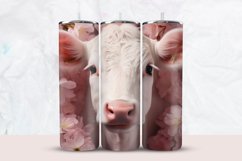 Pink Cow With Floral Tumbler Wrap Product Image 1