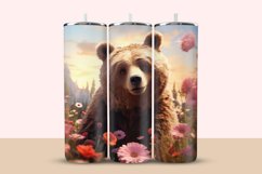 3D Bear With Flowers Tumbler Wrap Product Image 1