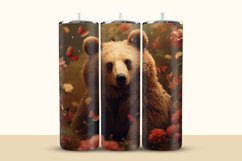 3D Bear With Flowers Tumbler Wrap Product Image 1
