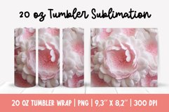 3d Peony Flowers Tumbler Sublimation | 3d Peonies Wrap Product Image 1