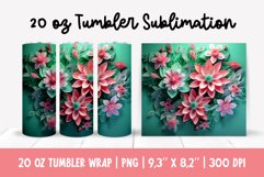 3d Flowers Tumbler Sublimation | Quilling Tumbler Wrap Product Image 1