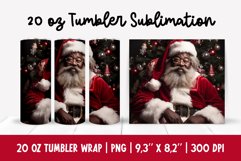 Black Santa Tumbler Wrap |African American Santa Sublimation Product Image 1