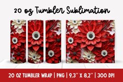 3d Flowers Tumbler Sublimation | Quilling Tumbler Wrap Product Image 1