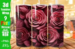 3D Pink Roses 20 oz Skinny Tumbler Product Image 1