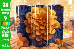 3D Marigold Flower&#039;s Seamless 20 oz Skinny Tumbler Product Image 1