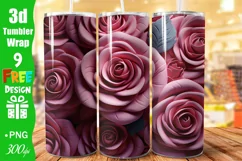3D Pink Roses 20 oz Skinny Tumbler Product Image 1