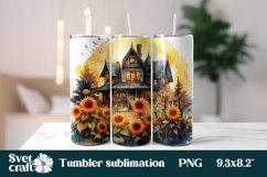 Halloween tumbler wrap | Sunflower tumbler wrap design