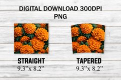 3D Marigold Flower&#039;s 20 oz Skinny Tumbler Sublimation Design Product Image 2