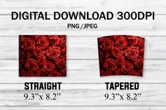 3D Red Roses Tumbler Sublimation Design, Ounce Tumbler Wrap Product Image 2