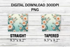 3D White Green Daisies Seamless 20 oz Skinny Tumbler Product Image 2