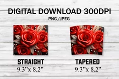 3D Red Flowers Tumbler Wrap, Red Floral 20 oz Skinny Tumbler Product Image 2