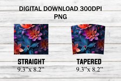 3D Flowers Colorful Vibrant Seamless 20 oz Skinny Tumbler Product Image 2