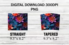 3D Flowers Colorful Vibrant Seamless 20 oz Skinny Tumbler Product Image 2
