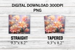 Pink Magical Flowers 20oz Skinny Tumbler Wrap Product Image 2