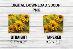 3d Sunflower Tumbler Wrap Floral Flowers Sublimation Product Image 2