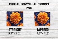 3D Marigold Flower&#039;s Seamless 20 oz Skinny Tumbler Product Image 2