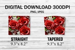 3D Red Roses Tumbler Design, Ounce Tumbler Wrap Product Image 2