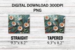 3D Daisies Flowers 20 oz Skinny Tumbler Sublimation Design Product Image 2