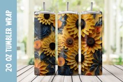 3d Flowers Tumbler Sublimation | Sunflowers Tumbler Wrap Product Image 2