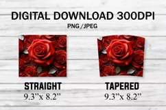 3D Beautiful Red roses, with pearls, 20 oz Tumbler Wrap Product Image 2