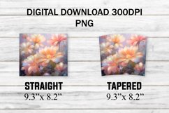 Pink Magical Flowers 20oz Skinny Tumbler Wrap Product Image 2